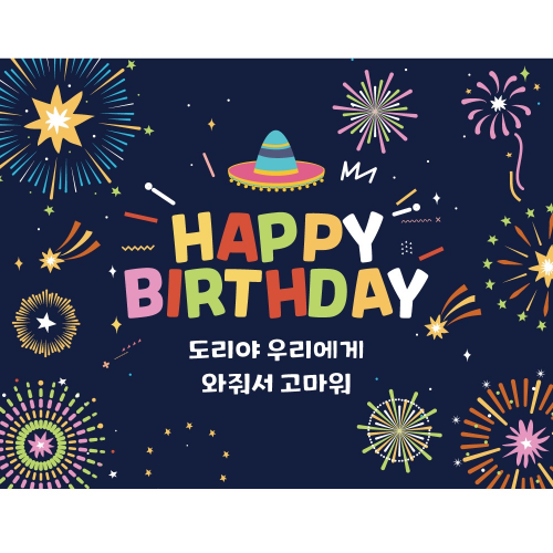 B1752 멕시칸 FIESTA 현수막 / 생일 축하 백일상 이벤트현수막 제작 파티용품