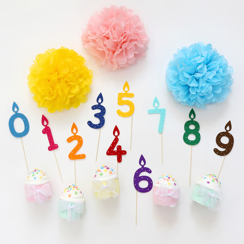 펠트픽 1P (숫자초) / 장식소품 돌잔치 생일파티 생일잔치 홈파티 파티소품