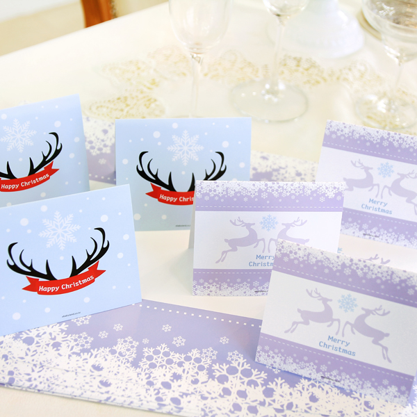 크리스마스 테이블카드(사슴) 2P / 파티용품